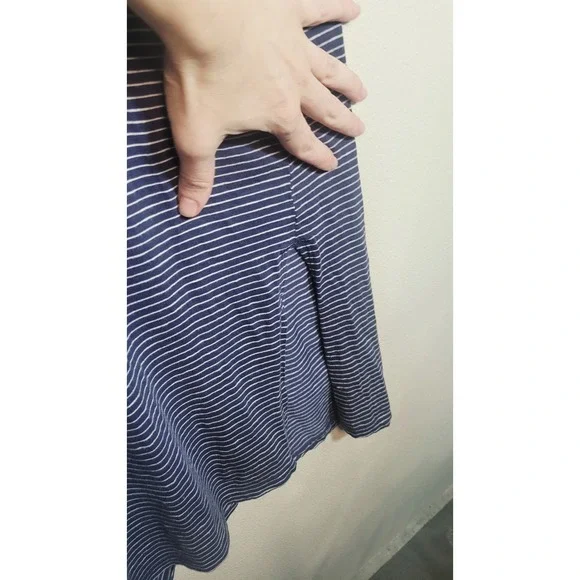 Toad&Co Striped Sleeveless Midi Dress‎ Women's Medium Blue White Eco Sustainable - Picture 5 of 6